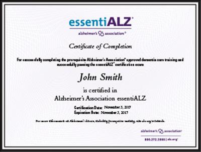 EssentiALZ Certification Program Alzheimer s Association